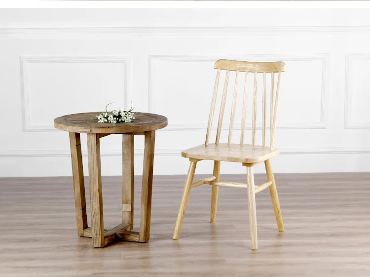 Луи мода обеденный стул Скандинавский современный упрощенный Американский твердой древесины бревна Виндзор башня Отель Кофейня