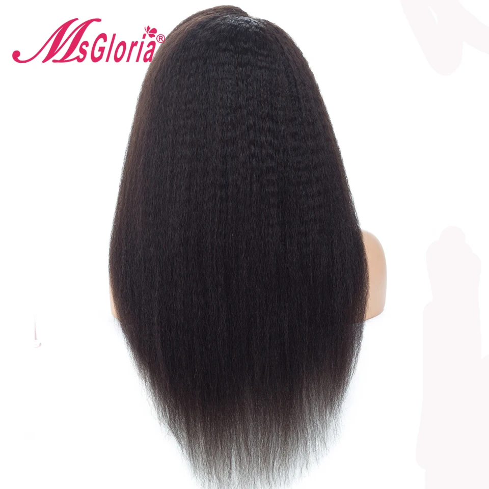Msgloria Italian Yaki бразильские бесклеевые кружевные передние человеческие волосы