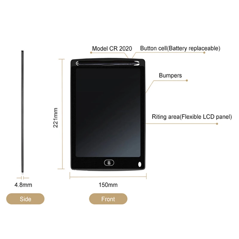 H8.5 дюймов ЖК-доска для письма безбумажный ЖК-планшет для письма офисный школьный Drawin-SCL