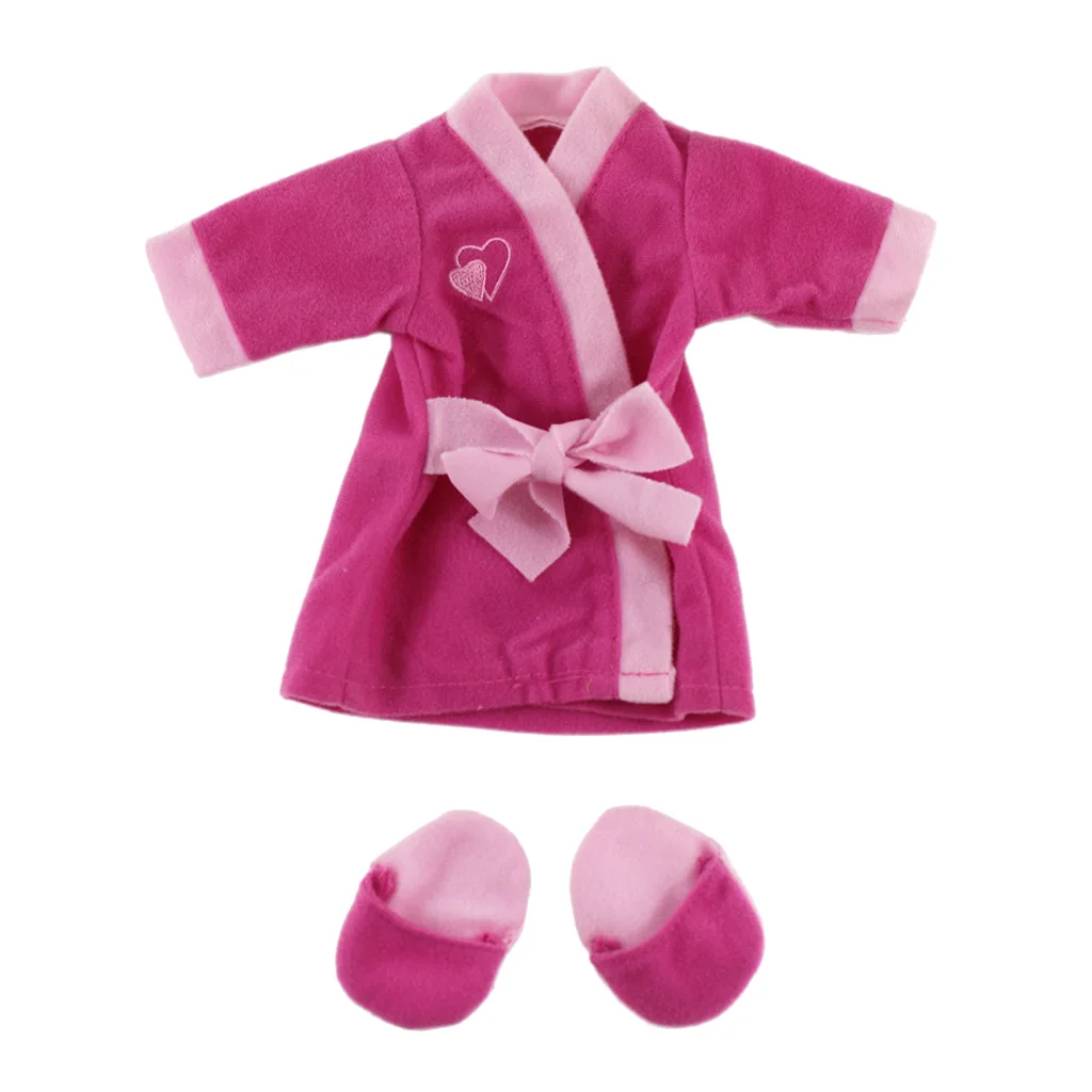 

Stylish Pajamas Bathrobe Slippers Suit for Wellie Wishers Girl Dolls Clothes Shoes Casual Wear
