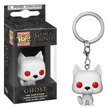 FUNKO POP Ghost New Pocket Pop Keychain Official Game of Thrones Characters Ghost Action Figure Collectible Toys Child Gifts