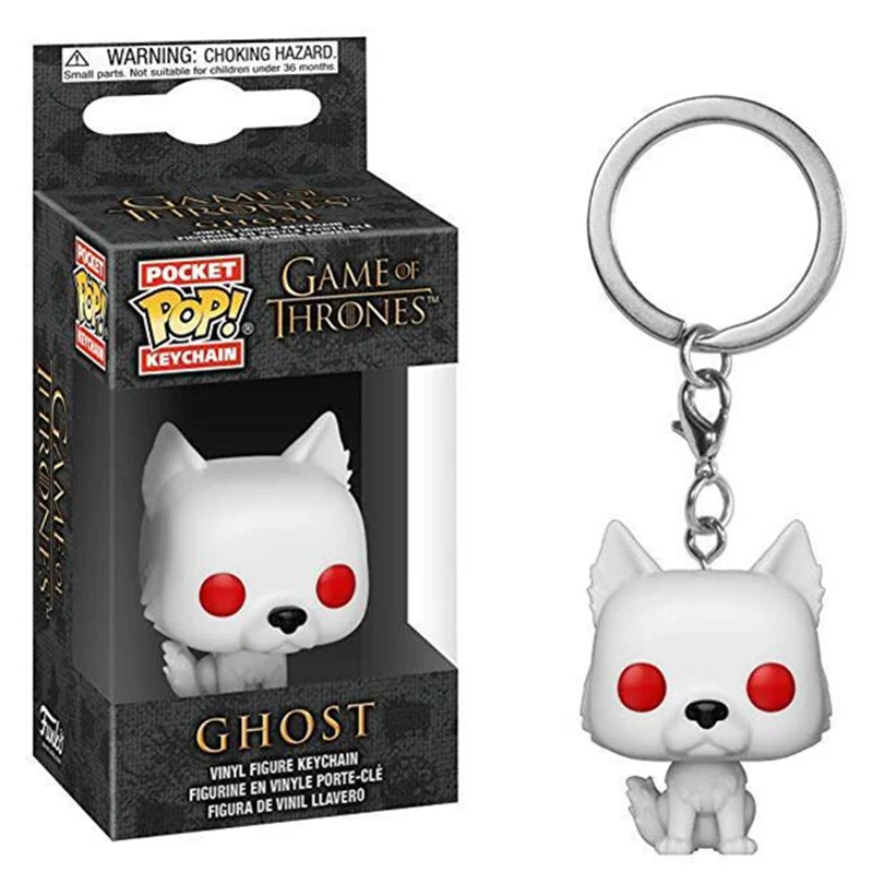 

FUNKO POP Ghost New Pocket Pop Keychain Official Game of Thrones Characters Ghost Action Figure Collectible Toys Child Gifts