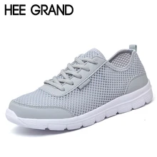 HEE GRAND Men Shoes For Summer Casual Shoes Man Lace Up Breathable Mesh Shoes For Lovers Light Flats Size Plus 35-46 XMR2106