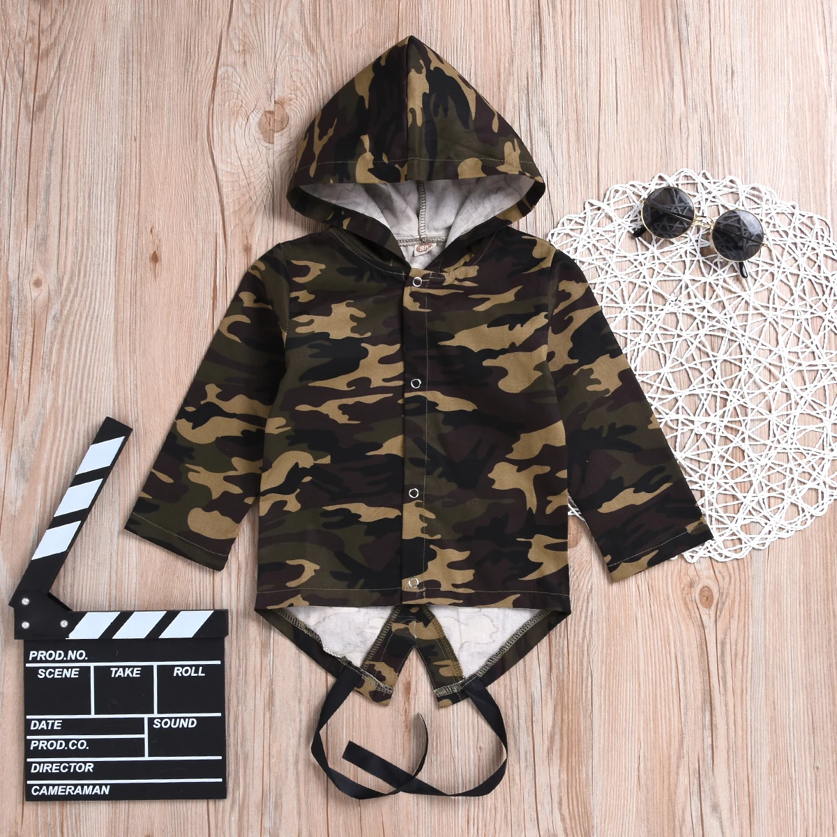 

2019 New Kids Boys Girls Autumn Fall Cotton Coat Jacket Jumper Hooded Camo Tops Outerwear Windbreaker Clothes 0-24M Dropshipping