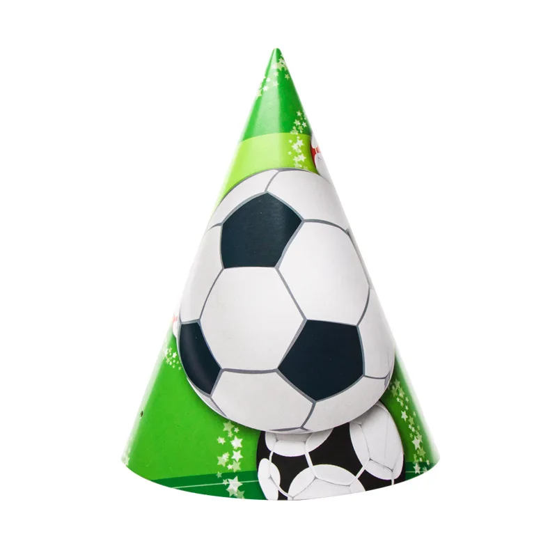 Вечерние футбол тема бумажная чашка+ тарелка+ салфетка+ флаг вечеринка для мальчика день рождение поставка Свадебные украшения детский Душ Поставки - Цвет: Hat 6pcs