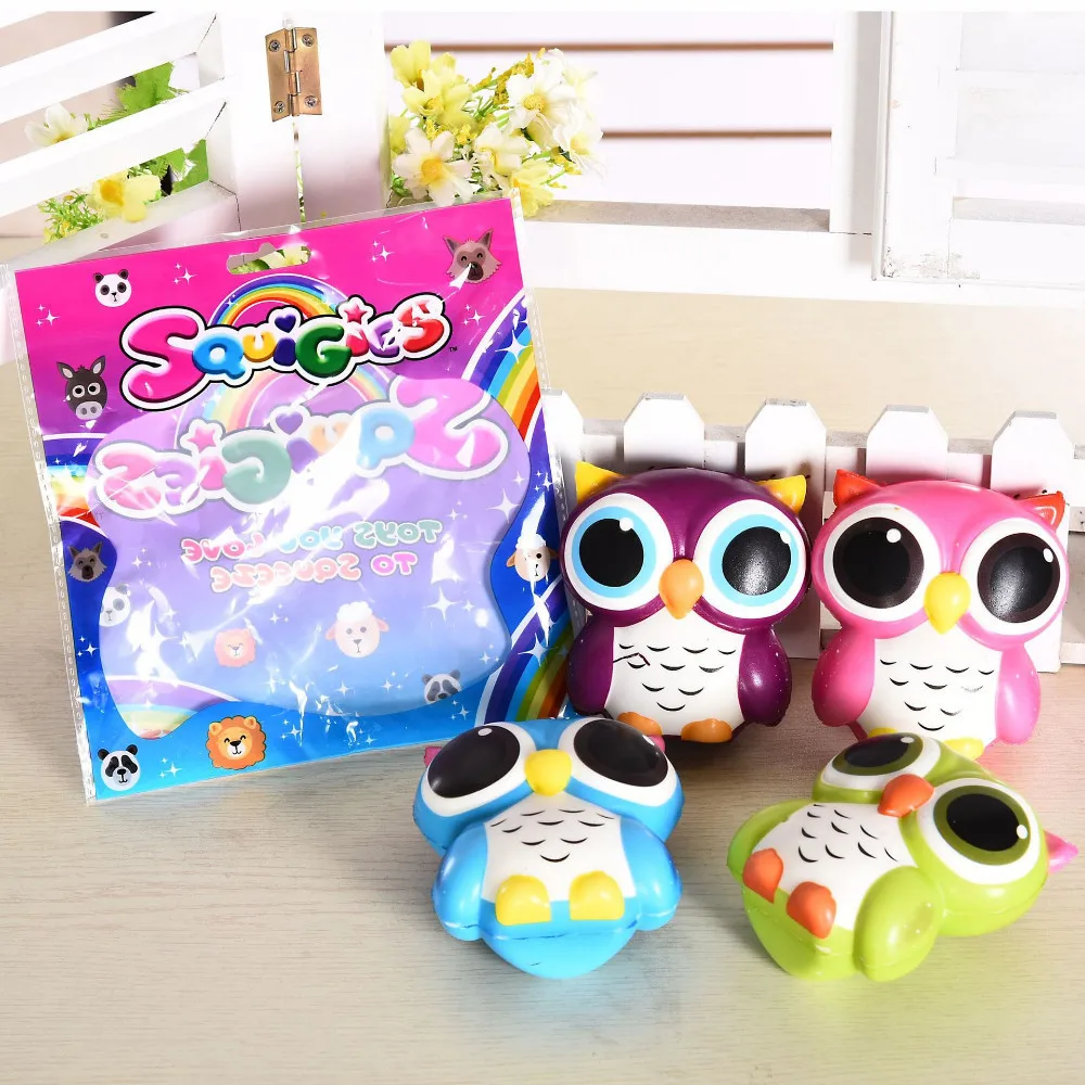 

1pc Retail Package Squishy Owl Unicorn Animal Squishys Funny Soft PU Anti Stress Toy For Children Squish Stress Relief Toys #YL