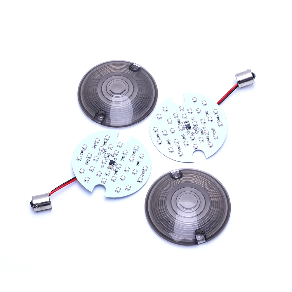 

2X 30 SMD LED Motorcycle 1156 Rear Turn Signal Panel Light Bulb with 2 lampshade For Harley Davidson Touring Red/Amber Lighting