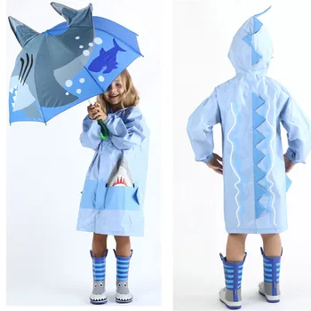 

EnkeliBB Brand Japan Brand Kids Shark Raincoat Cute Animal Shape Clothes Boys Brand Waterproof Jacket Children Shark Raincoats
