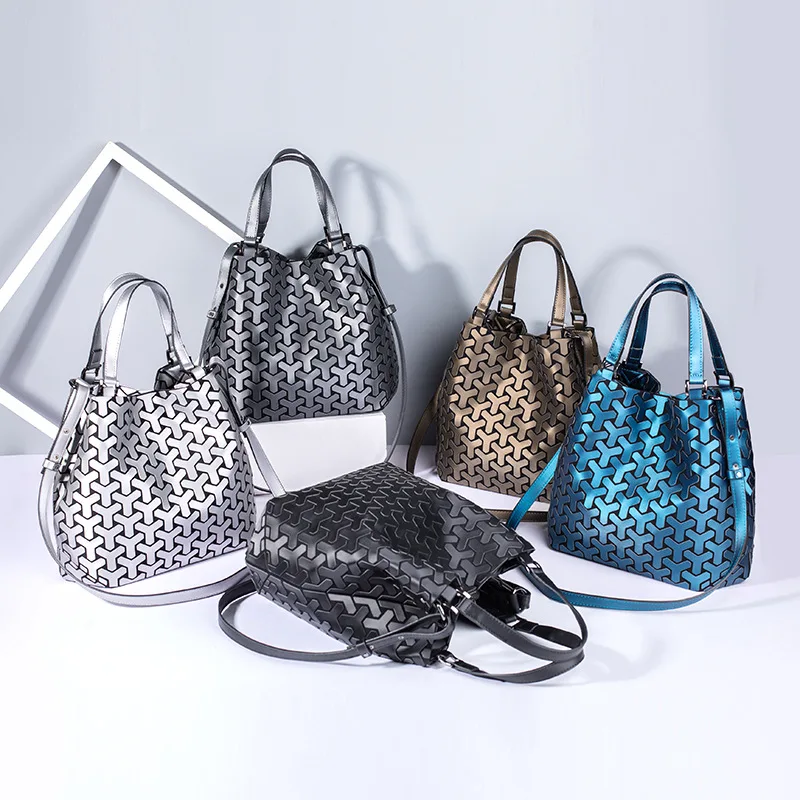 

2018 Geometric Black Handbag Designers Brand Hand bags for Women Large Women Leather Handbags