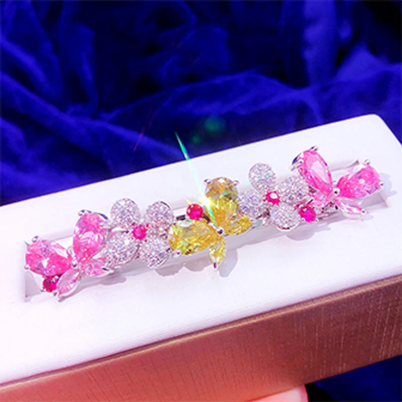 Аксессуары для pelo de mariposa de zircon colorido tocado простой salvaje un клип гембра
