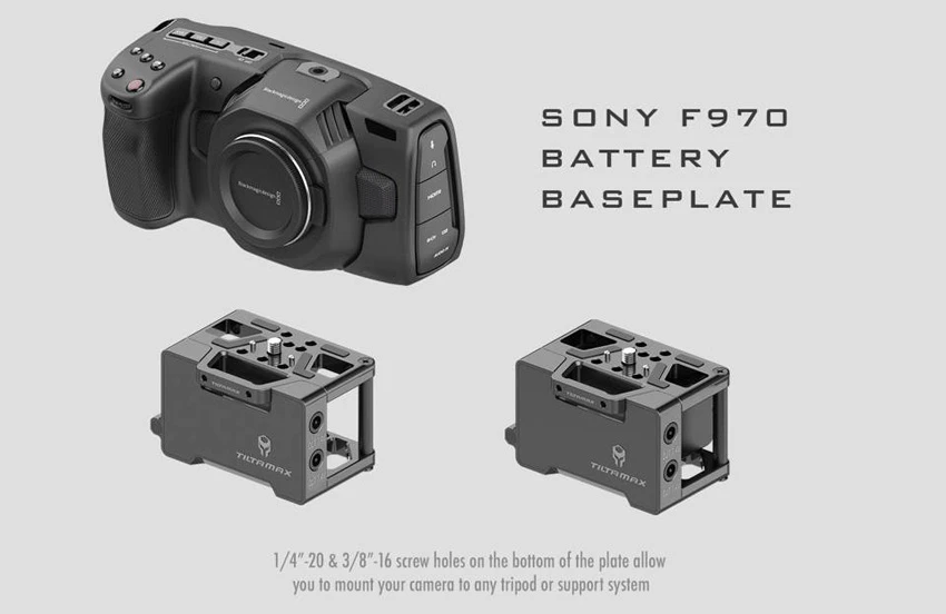 Tilta TA-BSP-F970 F970 аккумулятор опорная пластина 7,4 v и 12V DC выходы для BMPCC 6K 4K камеры клетки