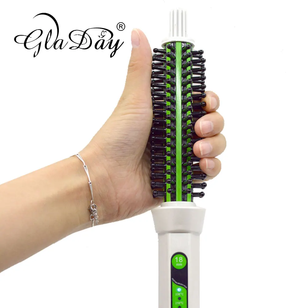 Ceramic Hair Curler Brush Electric Comb Hair brush LED Curling Fluffy Brush Curlers Styling Tools