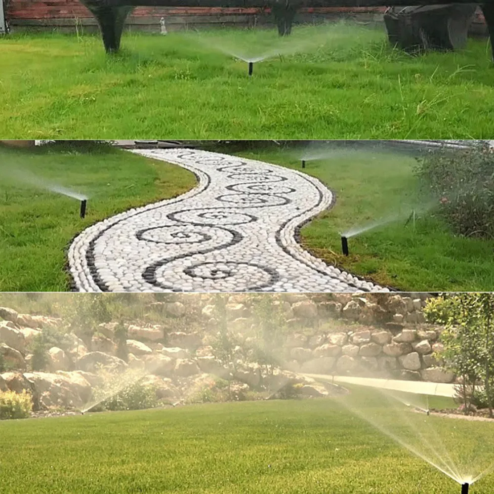 Adjustable Pop up Sprinklers with 1/2 Inch Female thread 90-360 degrees Automatic retractable Lawn Irrigation sprinkler 5 Pcs