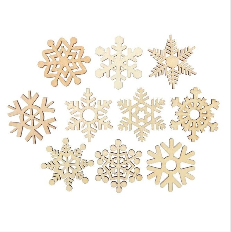 

10PCS Mix Christmas Snowflake Pattern Wooden Buttons Scrapbook DIY Craft For Sewing Clothes Decorative Home Wedding Supplies