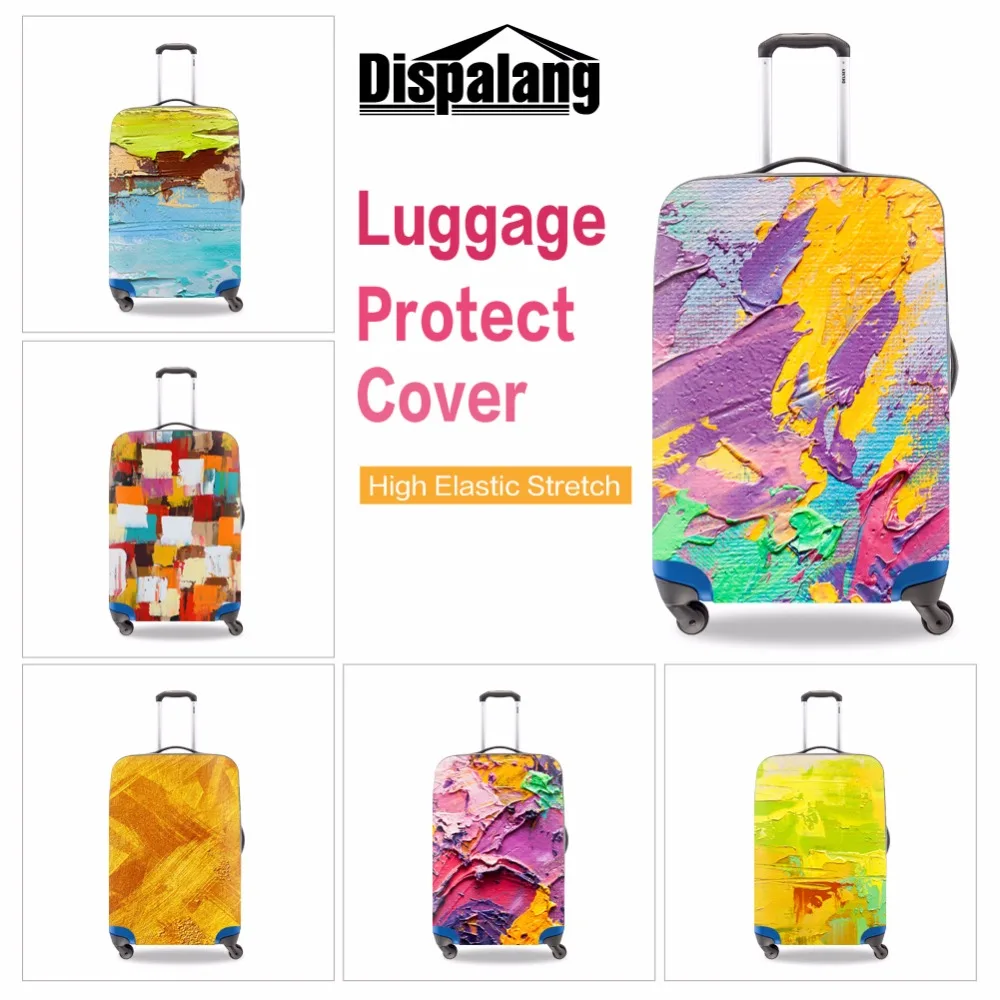 Buy Brushwork Colorful Painting Waterproof Luggage Covers elastic luggage