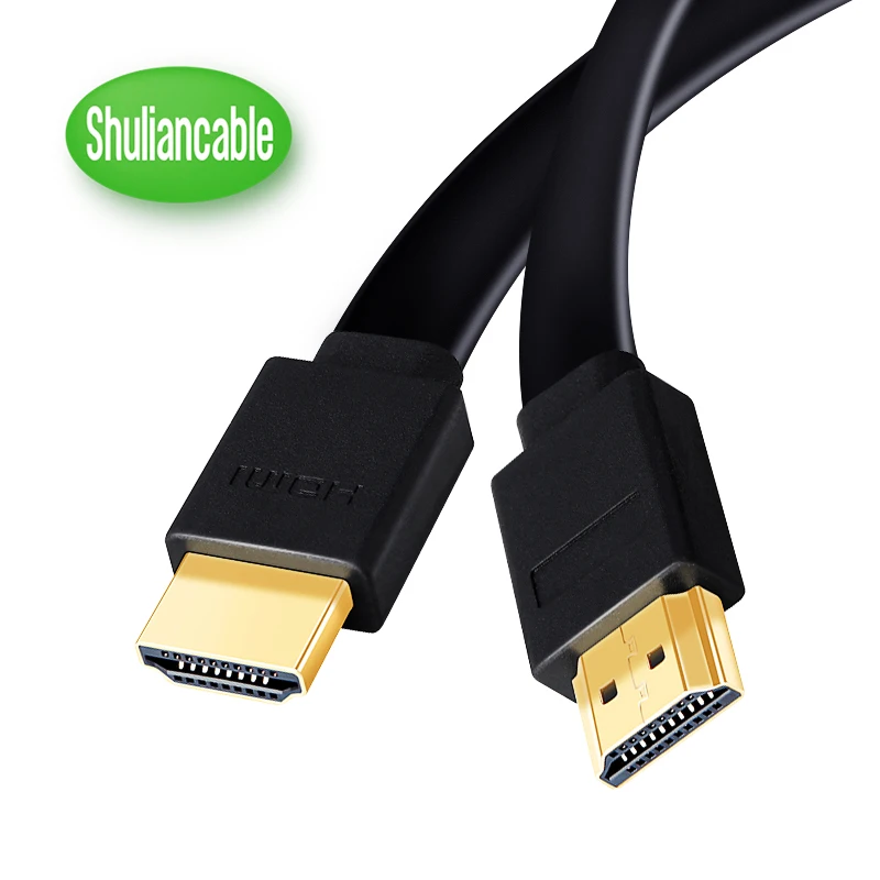 Высокоскоростной hdmi кабель плоский позолоченный 3D 1080P 0 3 м 1 5 2 7 10 15 для телевизора