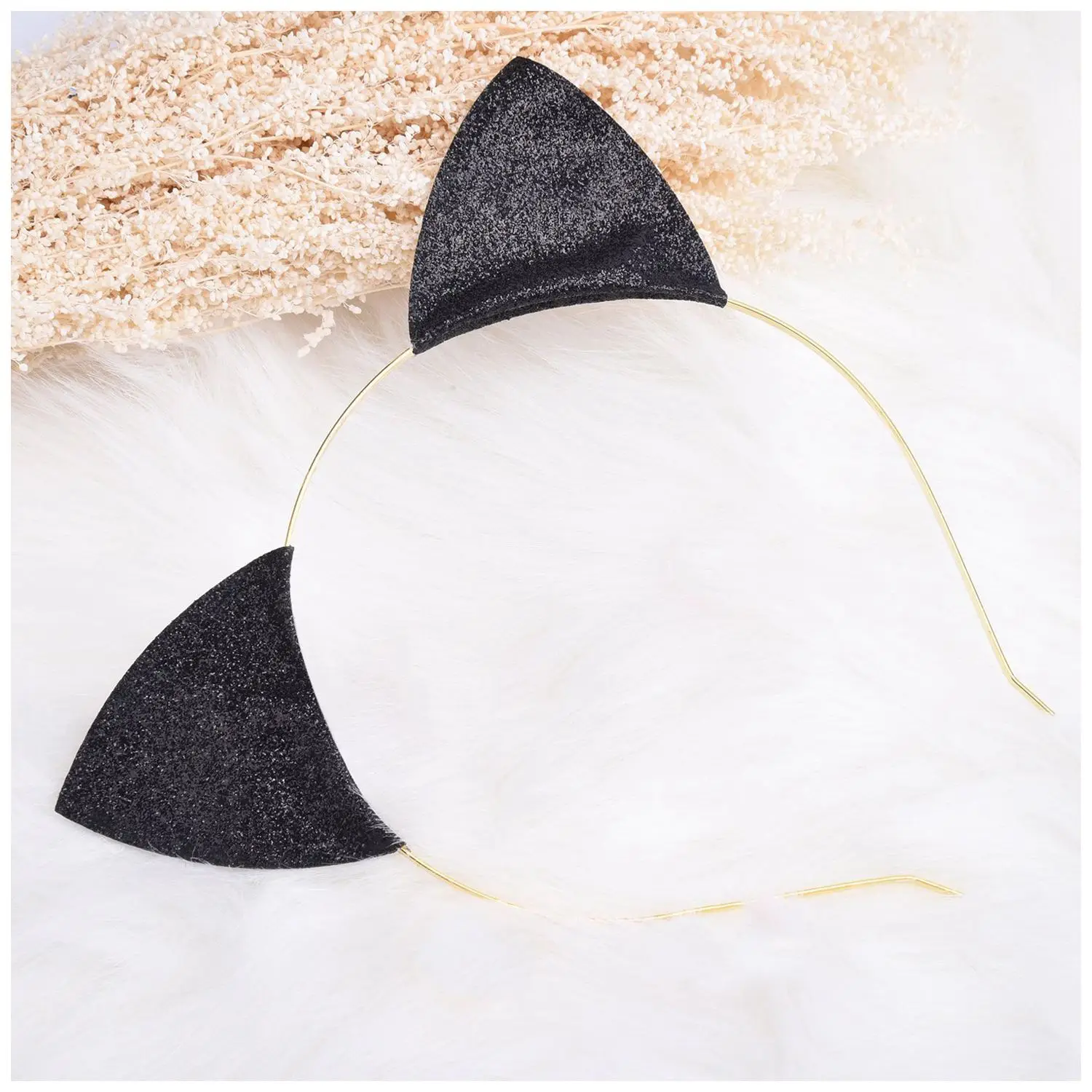 HOT SALE 4 Pieces Glitter Cat Ear Headbands Kitty Headbands Cat Ear