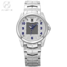 AGENTX Brand Silver White Dial Square Round Date Display Metal Band Quartz Men Wristwatch Casual Watch Relogio Masculino /AGX137