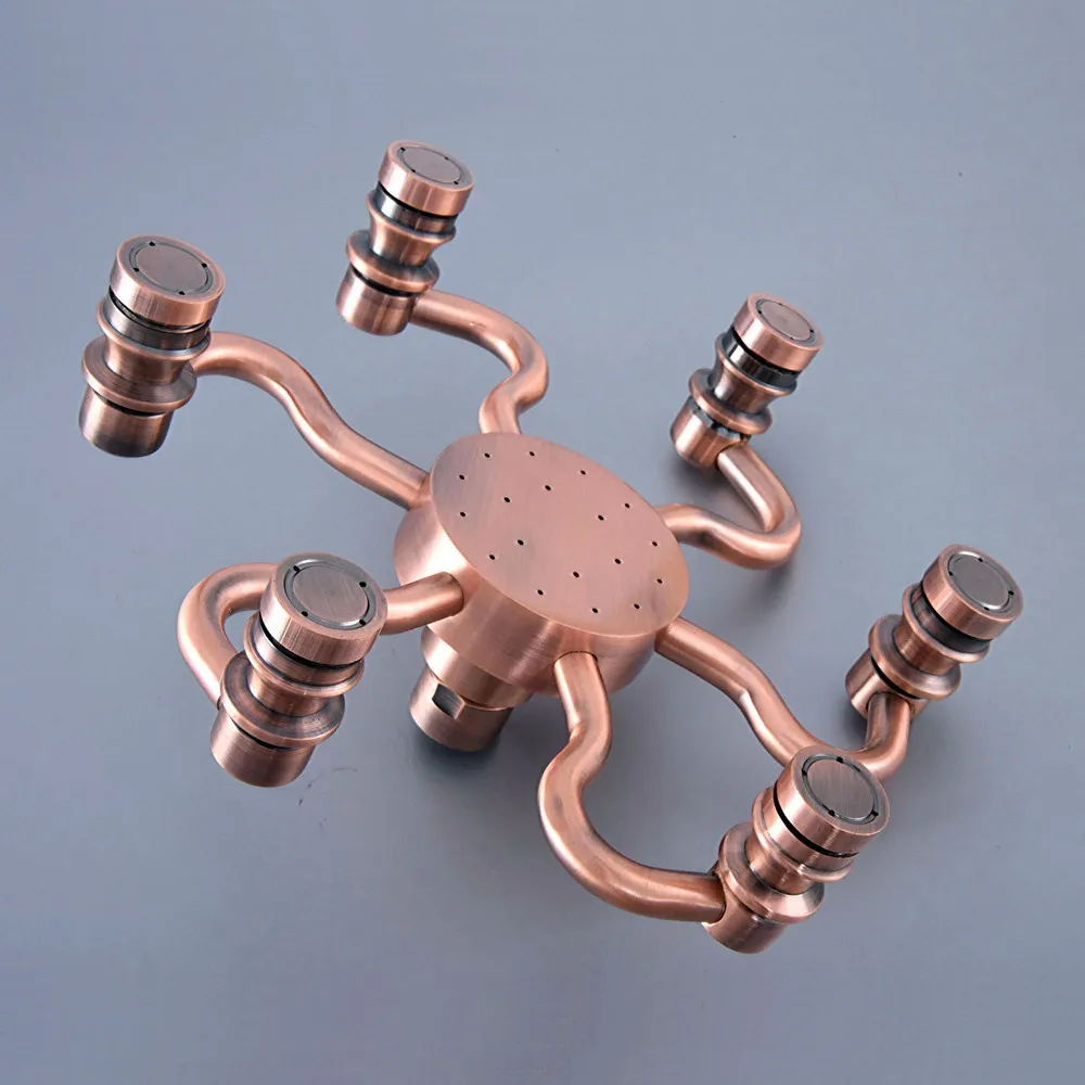 Antique Red Copper8 inch Rain Shower Head Water Saving Top Spray Rainfall Shower Heads Bsh259