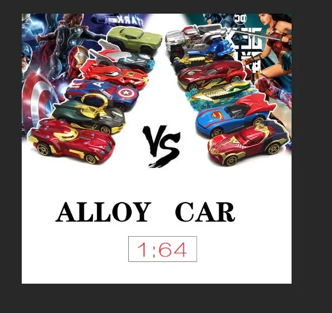 

Toy Car 1:64 Alloy Car Mini Diecast Metal Car Iron Man Super Hero Toys Military Toy Car Model Set boyfriend super Gift