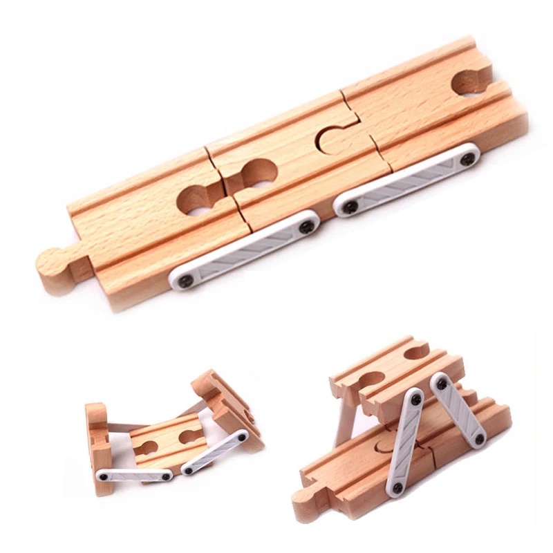 

p93double sided track multi-function straight rail adapter converter wood track accessories compatible Thomas wooden train track