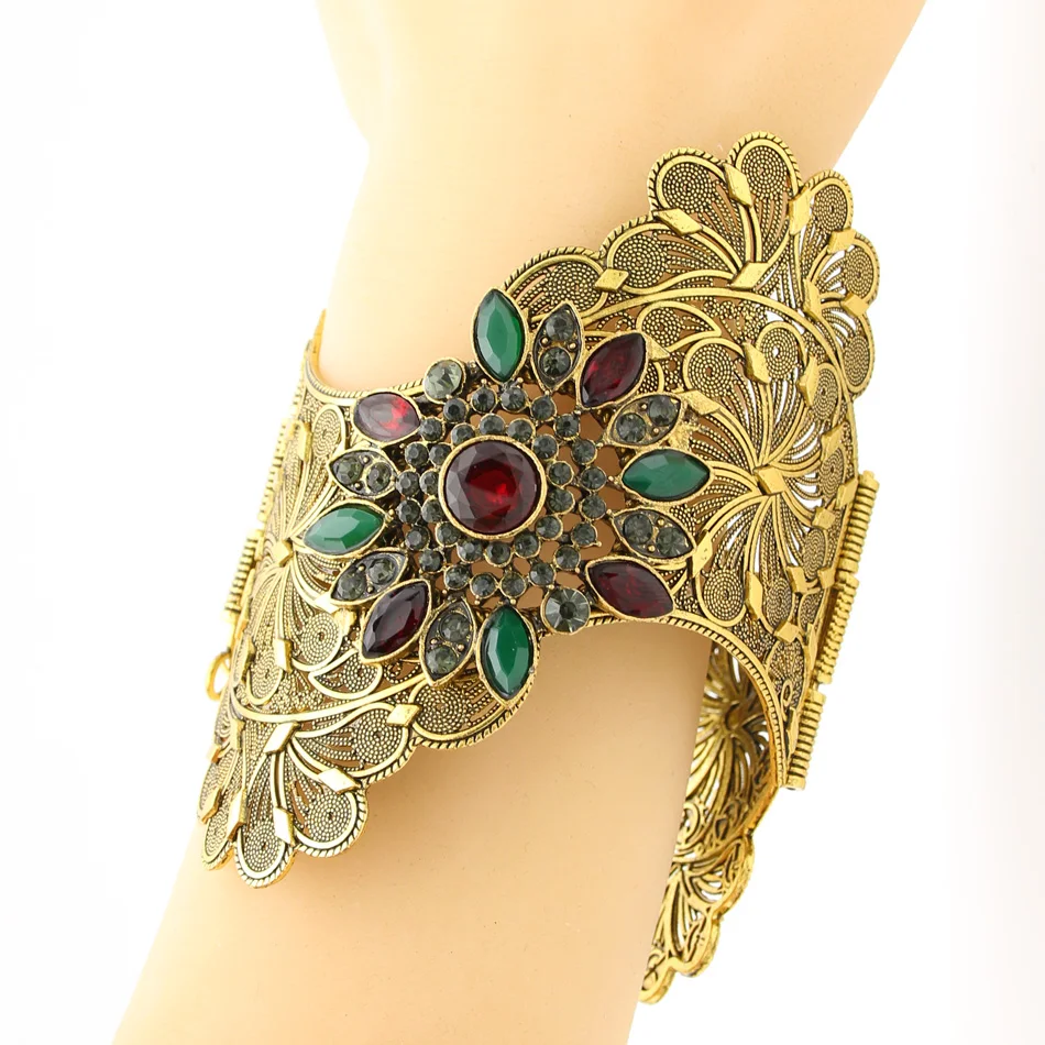 Женский браслет на руку винтажный с волнистыми краями размера плюс|cuff bangle|plus size