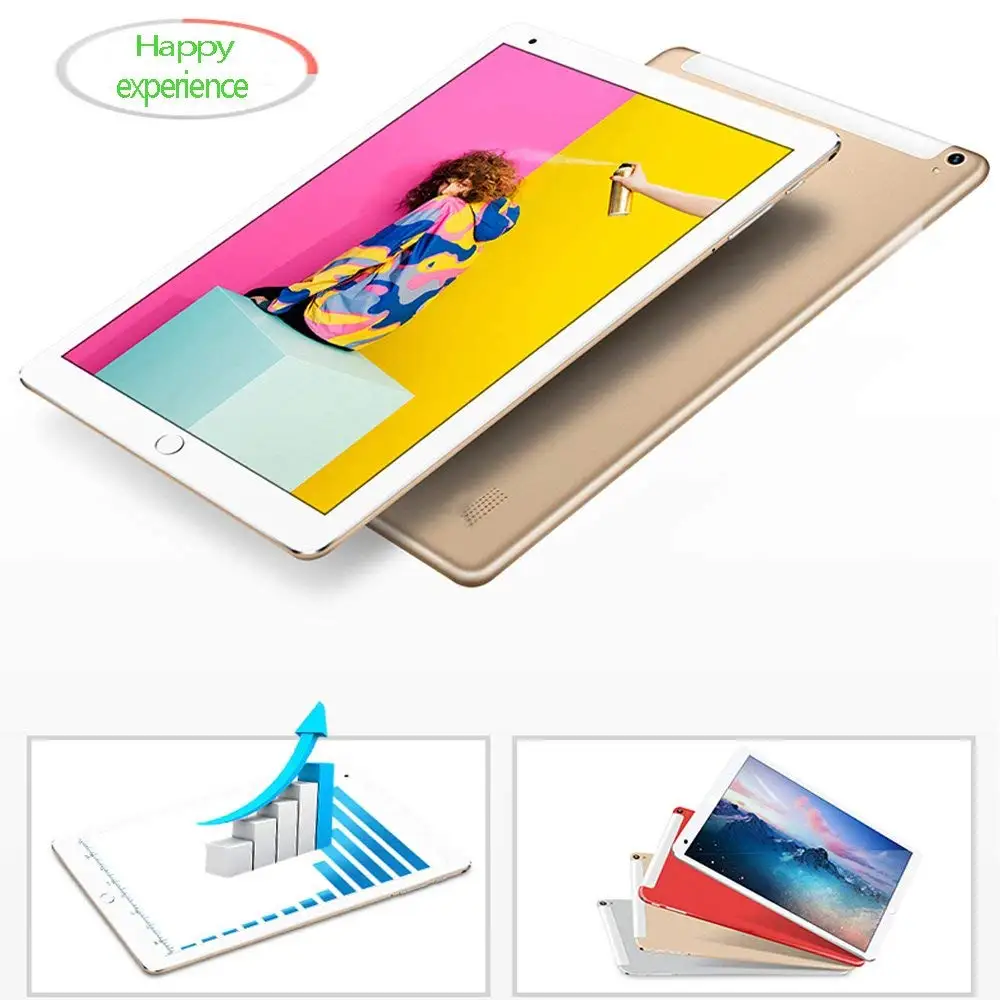 Free return 10.1 inch Tablet Pc Quad Core 2019 Android tablet 4GB RAM 64GB ROM IPS Dual SIM Phone Call Tab Phone Tablets Gold