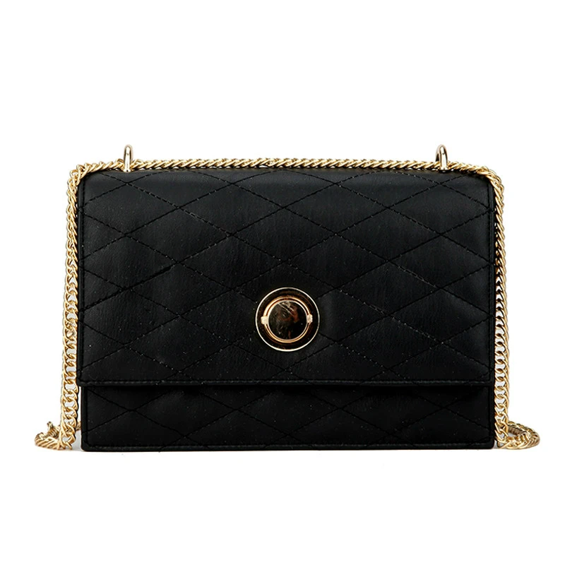

Luxury Handbag 2019 Fashion New High Quality PU Leather Women's Designer Handbag Lozenge Wild Lock Chain Shoulder Messenger bags