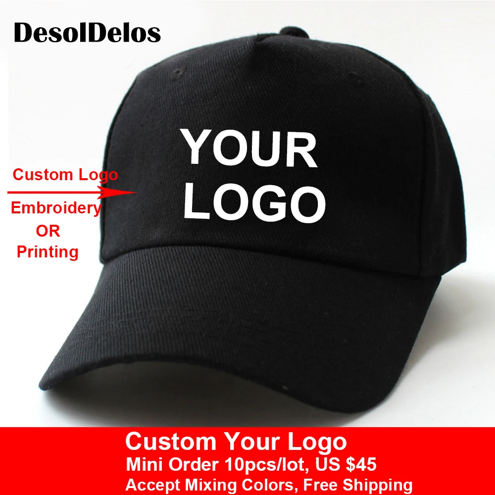 

10pcs/lot High Quality DIY Your Own Cap Custom Logo Caps Women Men Snapback Blank Customized Hats Dad Printed 2019 New