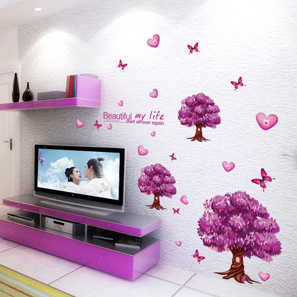 Beautiful Scenery Romantic Purple Tree Backdrop Home Decor Wall ... Beautiful Scenery Romantic Purple Tree Backdrop Home Decor Wall ...