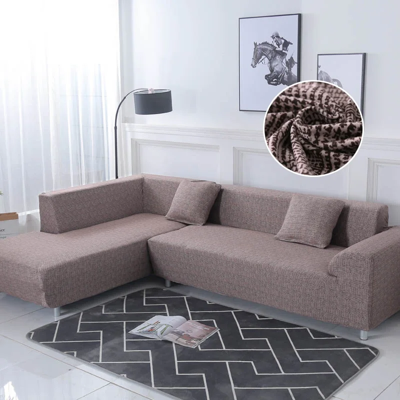 Chaise Longue Sofa Elastic Couch Cover funda cubre sofa Sofa Covers for Living Room(Must Order 2pieces) to fit for Corner Sofa