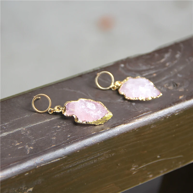 

2019 New Boho Summer Beach Earrings Natural stone Purple Pink Crystal Opal Drop Earrings Drop Gift For Women Jewelry Dangle