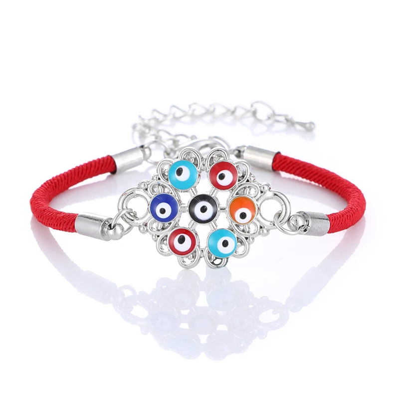 

New Adjustable Length Thin Red Thread Evil Eye Charms Bracelet Red String Rope Braided Bangles For Women Good Lucky Jewelry