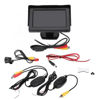 

1 Set Wireless Car Rear View Reversing Backup Camera 4.3 Inch TFT LCD Monitor Kit Night Vision Parking Monitor