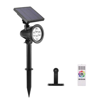 

8 Colors Solar Power Lawn Light 4LED RGBW Remote Control Lighting Outdoor Wall Lamp Path Garden Lawn Landscape Decoration Lamp