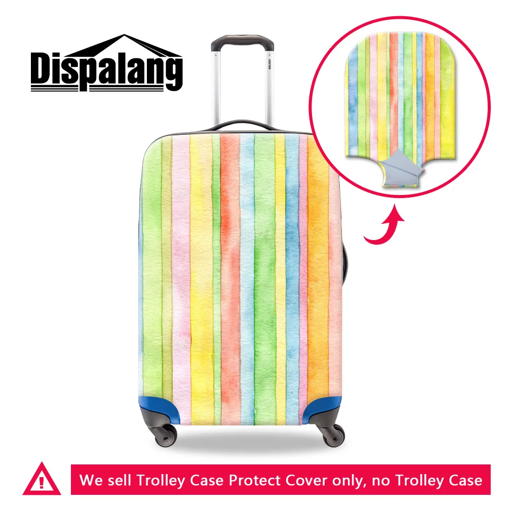 

Dispalang cute custom design striped thick elastic luggage protective covers with zipper for 18 20 22 24 26 28 30 inch suitcase