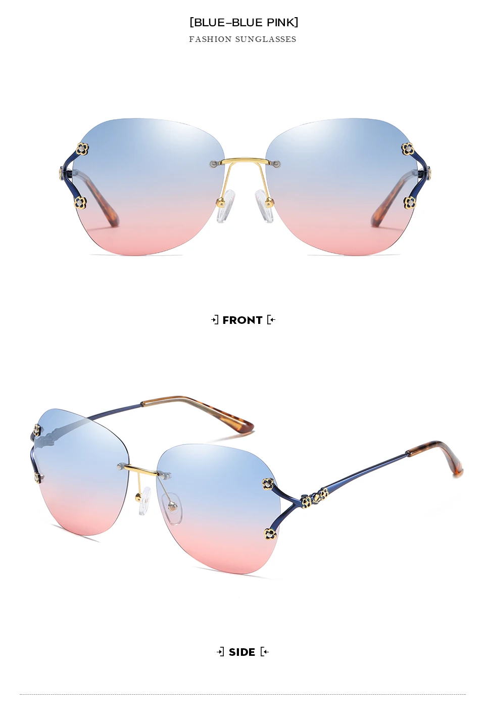Брендовые овальные модные градиентные поляризованные солнцезащитные очки без оправы красного и коричневого цвета, женские солнцезащитные очки для вождения UV400, винтажные очки Oculos Shades