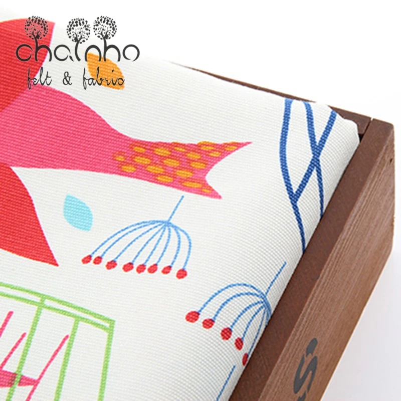 

Upholstery Canvas Fabric Cotton Duck For Bags Shoes Home Decoration Material DIY Handmade Cushion Cartoon Half Yard CCU12B