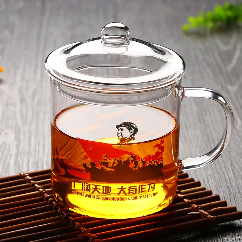500 мл китайская Ретро стеклянная кружка, кофейные кружки походные кружки чашки чая, Mr. Кружка Мао, чашка для молока, чая чайная чашка