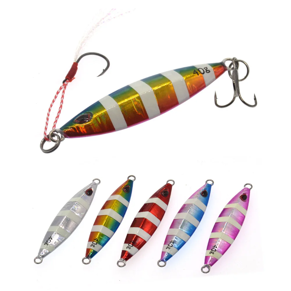 

40g Japanese Leurre Saltwater Sinking Glow Jig Lure for Bass Fishing