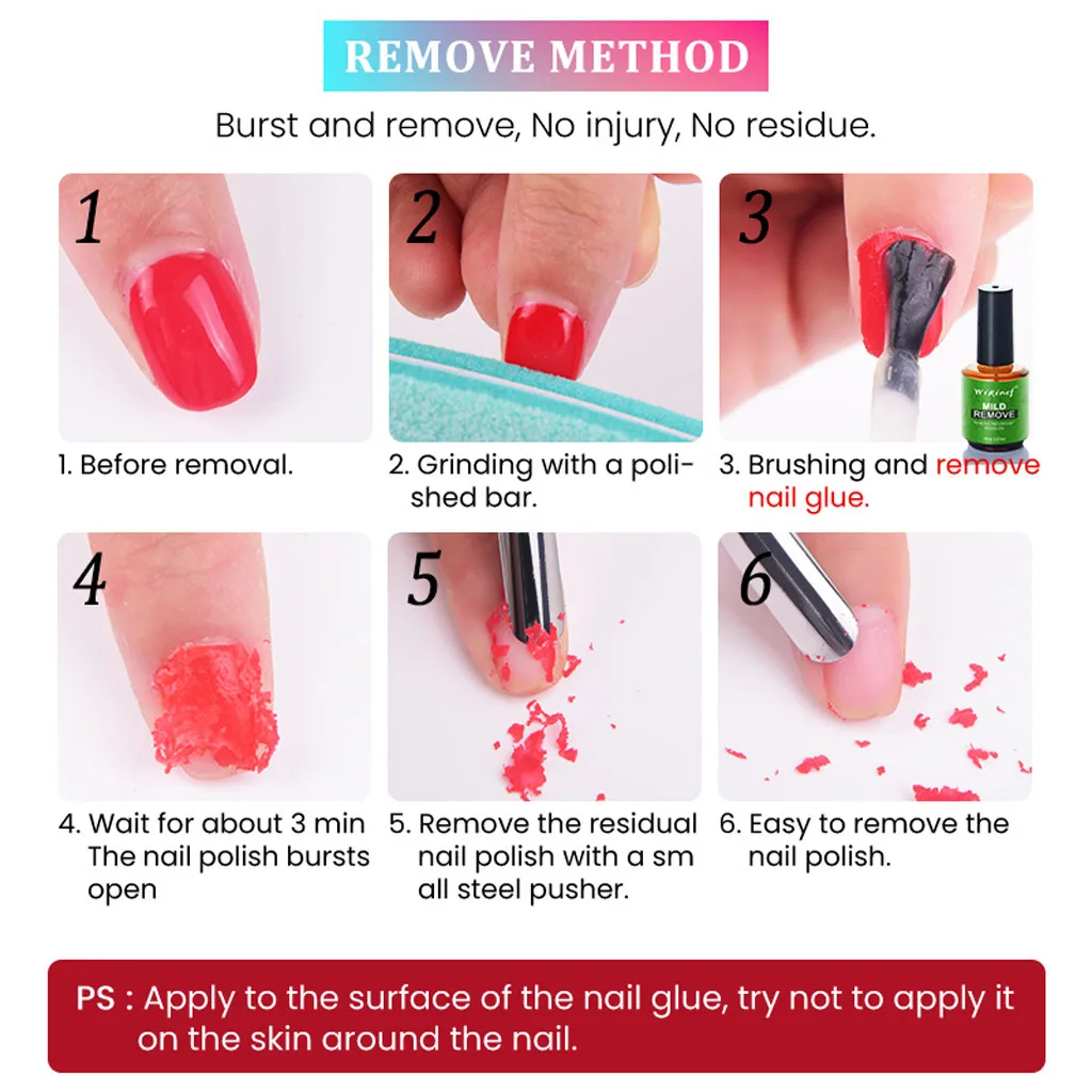 15 мл жидкость для снятия геля для ногтей Гель-лак Burst Magic Remover Soak Off UV Блестящий лак для ногтей Очиститель для дизайна ногтей Уход за украшением