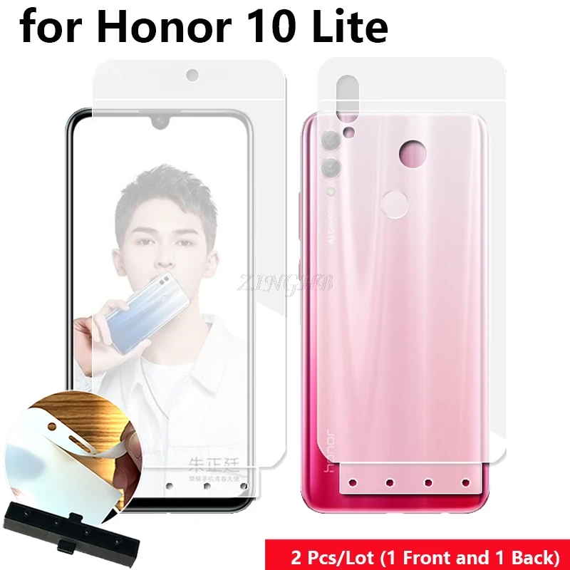 

2 Pcs Front & Back Smart Guide Tool Soft Film AUTO Fixed Hydrogel Film Full Body Screen Protector for Huawei Honor 10 Lite 6.21"