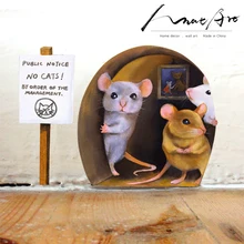 Микки Маус 3d стикер на стену мультфильм мышь Акварельная детская декоративная Фреска современный домашний Декор настенный кухонный арт