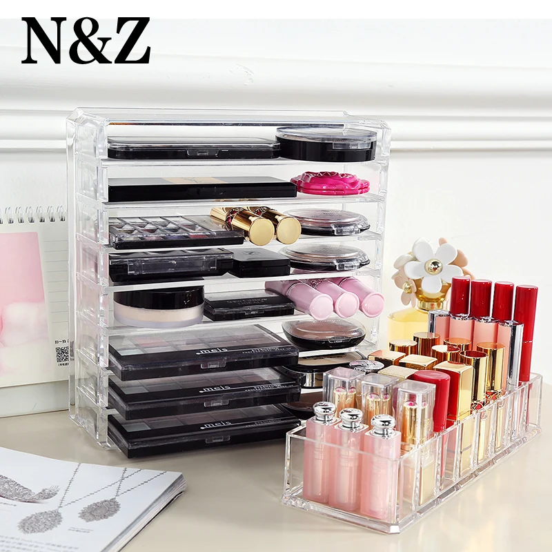 

N&Z Acrylic Jewelry Display Layer Lipstick Holder Case Cosmetics Storage Box Makeup Organizer Nail polish Display Stand Rack