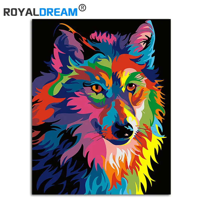 Abstract Colorful Animal Painting By Numbers On Canvas DIY Digital Home