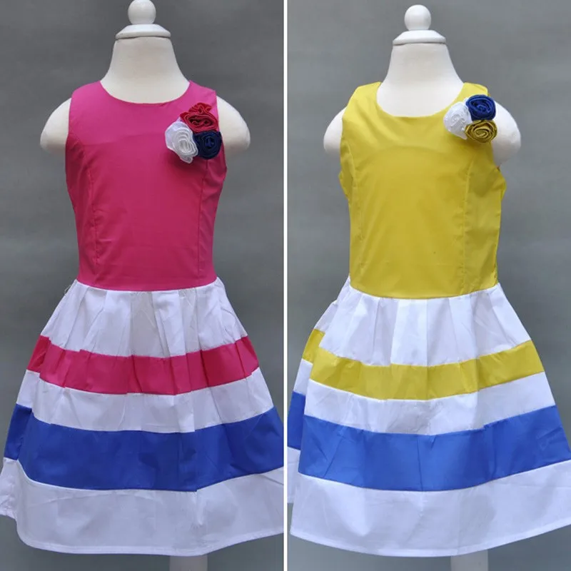 baby girls dress Fashion dress Splice Dimensional flowers Beautiful princess girl party dress vetement enfant fille robe vestido (16)