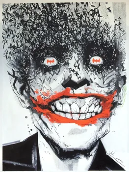 

100%Handmade 24x36 Joker Batman Ledger DC Comics REAL oil painting on canvas hand not printed