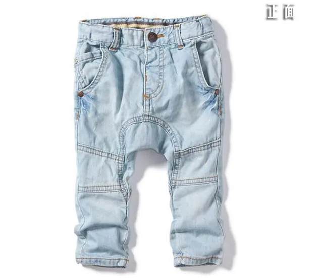2014 new children's child jeans male soft child trousers washed denim ...
