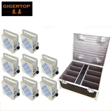 8 шт./партия 9x18 Вт RGBWA UV 6 в 1 беспроводной DMX светодиод на батарейке Par свет Светодиодные парные прожекторы сценический DJ заряженный кейс полета
