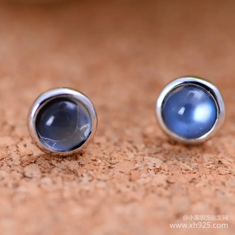 

Black silver jewelry wholesale 925 sterling silver jewelry earrings xh048183 cute moonlight shinv paragraph
